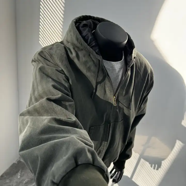 トレンド水洗い加工フード付きジャケット【アメリカンスタイル・厚手・ヴィンテージ風】