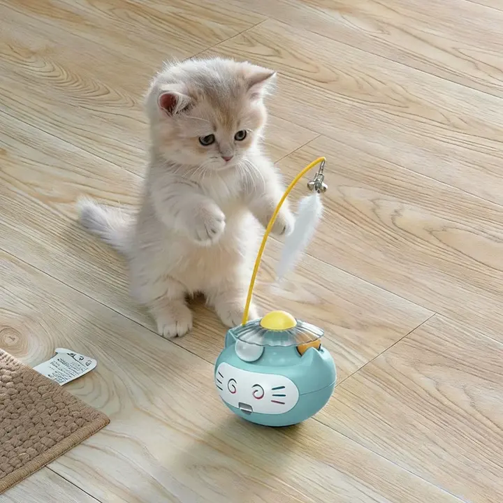 猫用おもちゃ 不倒翁キャットボール【ミント香・羽根付き・解消】