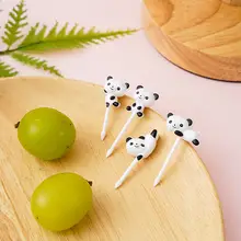 可愛い動物デザインのミニフルーツフォーク【パンダ型・お弁当用・八本入り】（セットアップ対応）