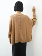 二色展開の薄手ウールリバーシブルルーズトップス【カジュアル・秋用・大きいサイズ】（セットアップ対応）
