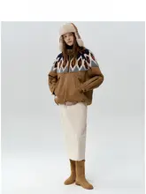 冬用ハーフネックフリースジャケット【カジュアル・パッチワークデザイン】