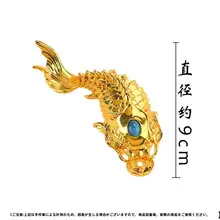 中式手作り彫刻金箔コイ金魚置物【縁起物・龍年・家庭用】