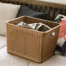 大容量プラスチック製ふろしき風収納バスケット【ハンドメイド・家用・ランドリーバスケット】