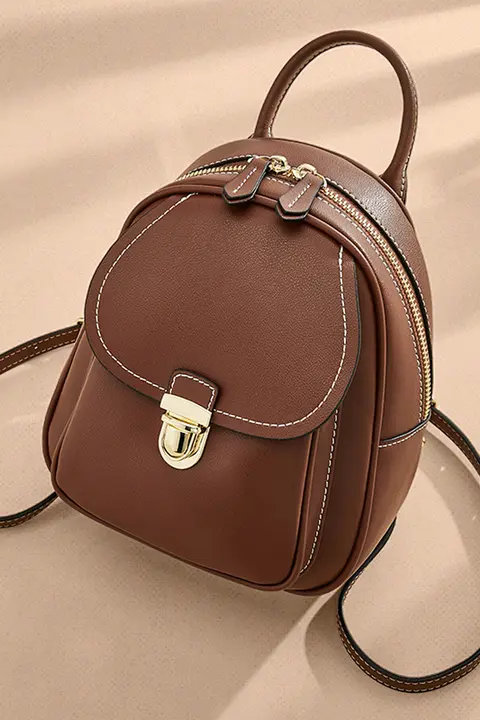 レトロなデザインのミニリュックサック【本革・旅行・通勤・学生用】