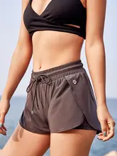AlphaGym 夏用速乾性ダブルレイヤーショートパンツ【防透け・ゆったり設計・ランニング・フィットネス用】