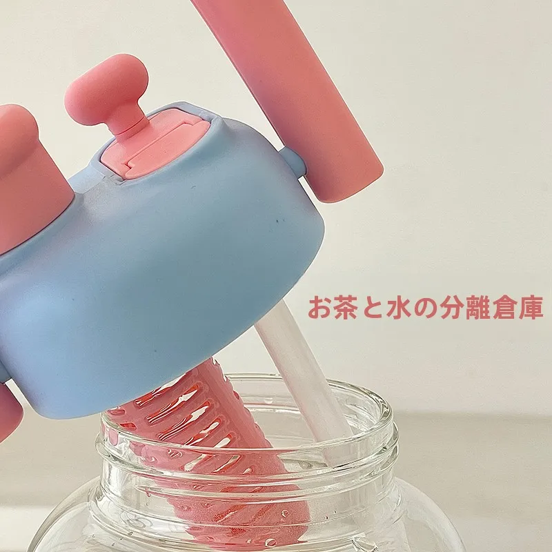 ストロー付き水筒 大人向け 700ml 高硼硅ガラス水筒の実用性と耐久性