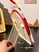 LED 化粧鏡 コンパクト 卓上 スタンド式 自立 LEDライト付き クリア クリスマス インスタ映え 一人暮らし