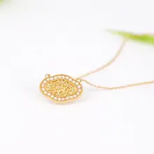 海棠花窓デザインの小米珠ネックレス【シンプルな吊り下げデザイン・誕生日プレゼントに最適】