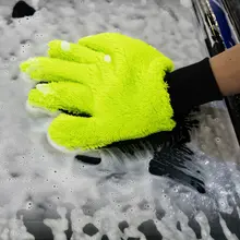 超細繊維製 車用洗車グローブ【両面フリース・五本指タイプ】