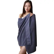 全棉素材 吸水速乾バスラップタオル【男女兼用・夏用・大判サイズ・着用可能】
