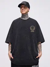 カジュアルなビンテージ洗い加工のコットンTシャツ【ゆったりシルエット・短袖・男性用】