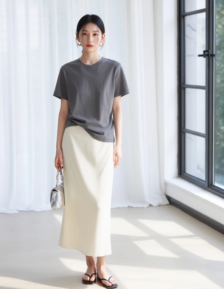 大人可愛い服 50代コーデ | Vネック白シャツで実現する心の安定