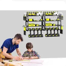 壁掛け工具ラック【電動工具収納用・ドリルホルダー対応】