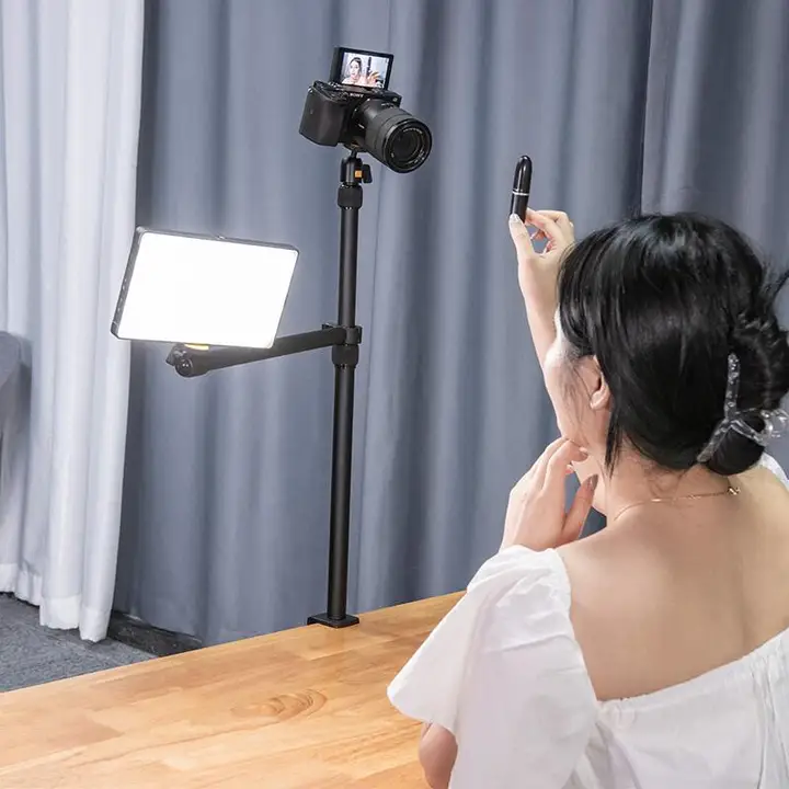 エルエス02 デスク用延長ライトスタンド【LED・長腕・調整可能・クリップ式・折りたたみ】