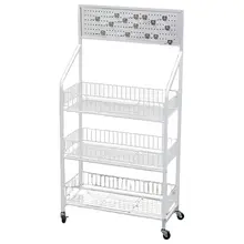 キッチンキャビネット 移動式鍋具収納ラック【多段・大容量・小型家電用】