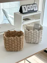 デスクトップ化粧品収納ボックス【洗える・エコ素材・小物・鍵やお菓子の収納に最適】
