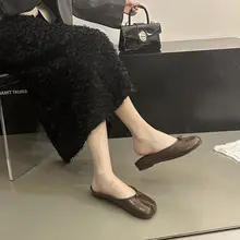 羊皮製 ヴィンテージ風 フラットトング サンダル【シルバー・スリップオン】