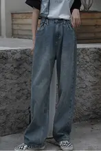 レディース 高腰ストレートデニムパンツ【ルーズフィット・ヴィンテージ・フルレングス】