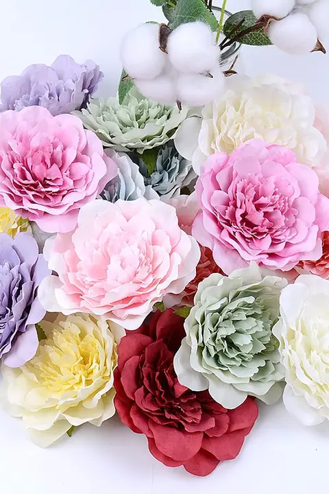 リアルな復古ボタン花【造花・シルクフラワー・手作り装飾材料】