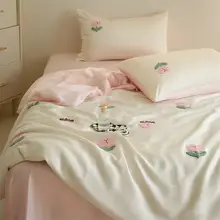 夏用アイスシルク素材ベッドカバー【クール感・水洗可能・真シルク・ベッドシーツ・枕カバー付き】（セットアップ対応）