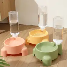 ペット用自動給水器【三角形デザイン・小型犬や猫用・洗面器付き】