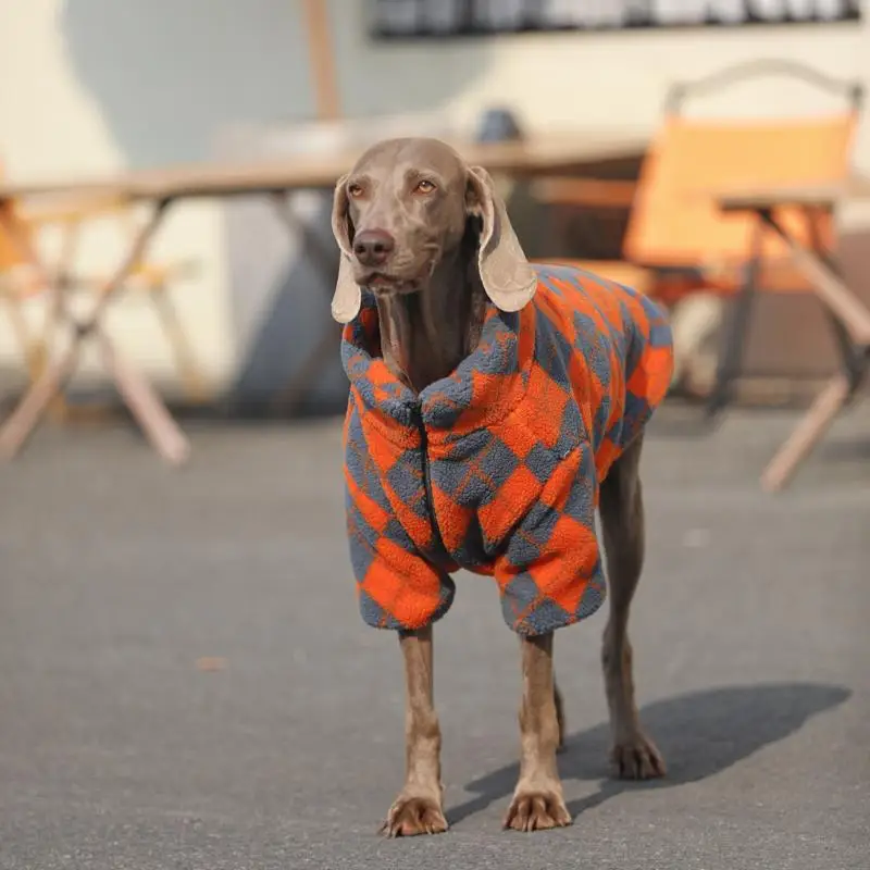 中大型犬用コットンボア冬服：厚手羊羔毛で冬の外出を快適に