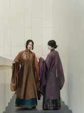 南山の美しさ 伽羅の香り 漢服 長袖立襟シャツとマ面スカート【春夏秋用】