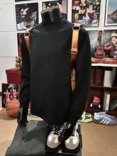 長袖Tシャツ メンズ ブラック 綿100% 無地 クルーネック 小さめネック インナー 着回し 春 秋