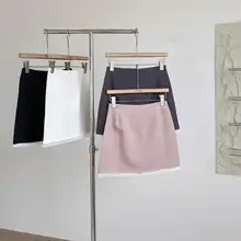 レースフリルピンクのハイウエストスカート【夏用・透け防止・女性用】