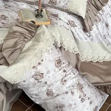 レトロ風プリントの夏用天絲ベッドリネン【クールタッチ・花柄・滑らかな肌触り】（セットアップ対応）