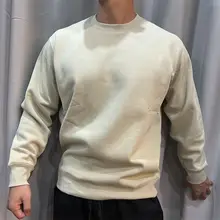 秋冬用 裏起毛 無地 カジュアル メンズ スポーツウェア【保温・長袖・大きいサイズ・ラウンドネック】