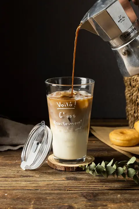 CAROTE ガラスコップ コーヒーカップ レディース 耐熱ガラス インスタ映え ハーブティー 朝食 ミルク 家庭用