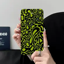 男女兼用 スマートフォンケース【全包デザイン・緑地に黒線のグラフィック】