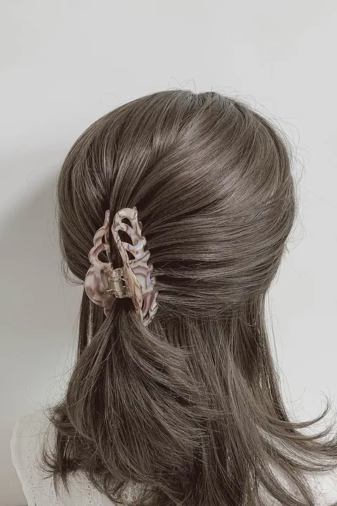 ヘアクリップ レディース 大きめ アセテート 豹柄 きれいめ 上品 着回し ヴィンテージ