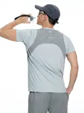 吸湿透気の分割デザインTシャツ  【メンズ・ランニング・半袖・ストレッチ】