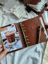 手作りコーヒーシリーズ ヴィンテージ本革コーヒーカラー 手帳型バインダー【A5サイズ・活用ガイド付き】