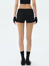 DCW ウエストリバーシブルデザインのフィットネスショートパンツ【女性用・タイト・体型カバー・夏用】