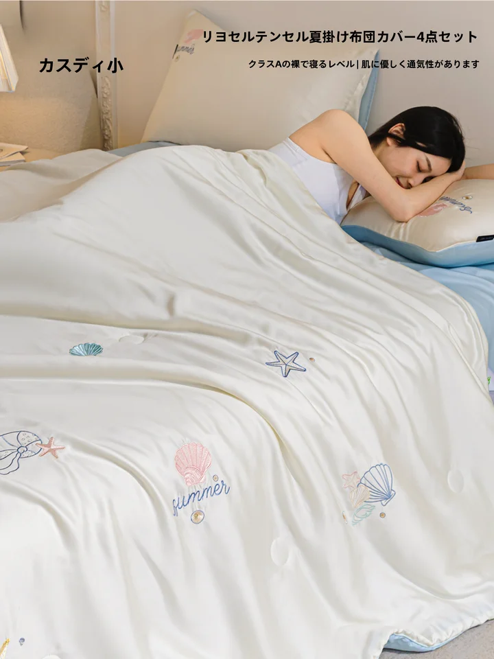 極上の柔らかさの天竺リネン夏用冷感布団【洗濯機対応・薄手】（セットアップ対応）