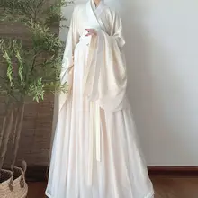 魏晋風デザインの交領広袖着物風ルーススカート【春秋用・ハイウエスト】（セットアップ対応）