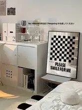 モダンなモノクロチェックミラーアートパネル【リビング・寝室用・おしゃれなインテリア】