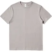 モランディカラー ミストグレーの重厚感ある綿100%のショートスリーブTシャツ【夏用・ユニセックス・プレーン】