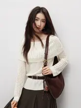 透かし編みデザインのカーディガン【女性用・春季・極上の柔らかさ】