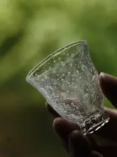 白純の氷裂模様グラス【耐熱・小型・シンプルデザイン】