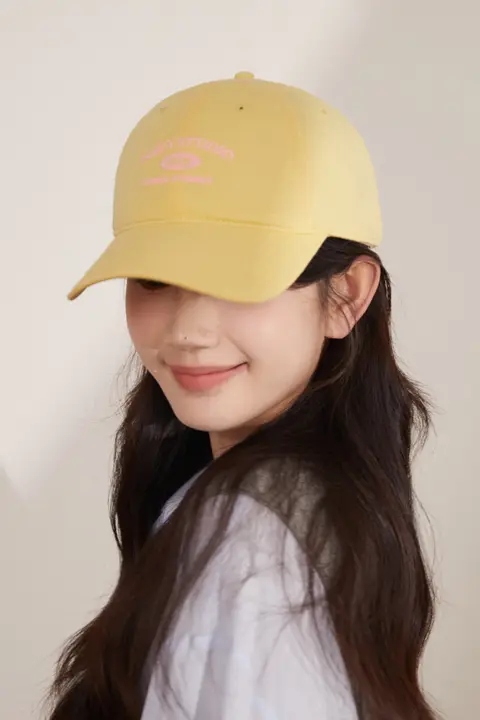 レモンイエローのソフトトップ野球帽【春夏用・コットン・日よけ・ベレー帽風】