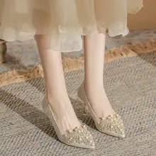 幅広脚対応のフランス式ハイヒール【ウェディングシューズ・普段使い・大きいサイズ】（セットアップ  対応）