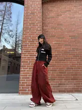 街舞スタイルのワイドカーゴパンツ【アシンメトリー・ユニークなデザイン】（セットアップ対応）