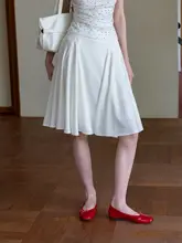 高腰シフォンAラインスカート【夏用・優雅なデザイン・シンプルスタイル】（セットアップ対応）