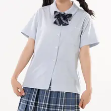 ツインレイヤーの甘いラウンドカラー半袖ブラウス【JK制服・学院風・スタイリング自由】
