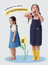 子供用 天然繊維デニムサロペットワンピース【通気性・抗菌・薄手・夏季用】（セットアップ対応）