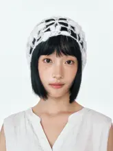 バンダナ ヘッドスカーフ レディース モヘア 透かし編み クロシェ インスタ映え 春夏